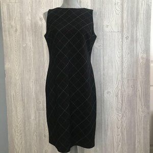 Hillard & Hanson Black Plaid Sleeveless Dress 10